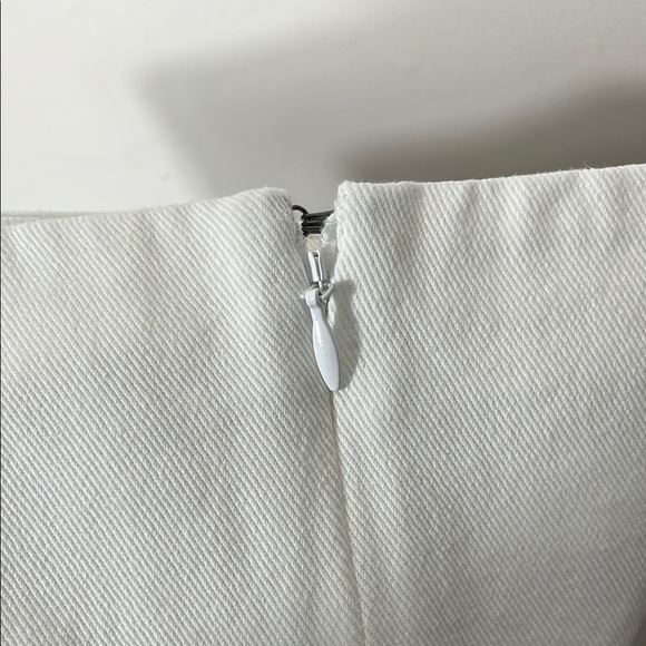 White A-Line Mini Skirt Tie Front Casual - Picture 5 of 9